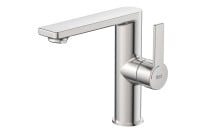 Misturador Monocomando para Lavatório de Mesa Acionamento Lateral Roca Teras Stainless Steel Finish A5A405FSMC