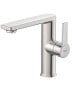 Misturador Monocomando para Lavatório de Mesa Acionamento Lateral Roca Teras Stainless Steel Finish A5A405FSMC