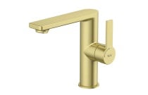 Misturador Monocomando para Lavatório de Mesa Acionamento Lateral Roca Teras Brushed Brass A5A405FVAC