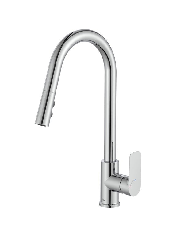 Misturador Monocomando de Mesa em U para Cozinha com Bica Alta Extraivel Acabamento Cromado Linha Cala Roca A5A816EC0C