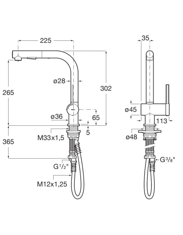 Misturador Monocomando de Mesa para Cozinha com Bica Alta Extraivel Acabamento Cromado Linha Ona Roca A5A851FC0C
