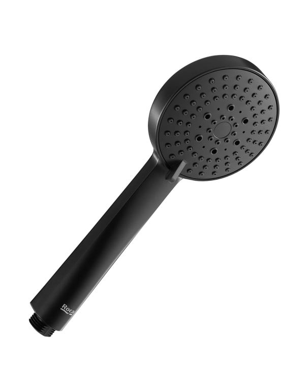 Ducha Manual de Mão para Chuveiro e Box com 3 Funcoes de Jato Seletor e Bicos Anti-calcario Linha Roca Stella Acabamento Matte Black Preto Fosco A5B1B03NB0