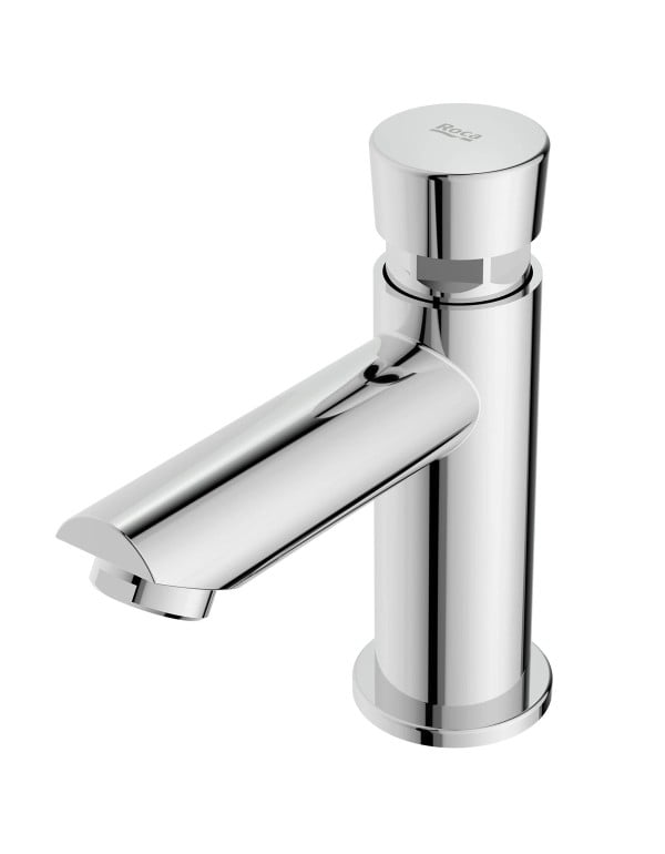 Torneira para Lavatorio de Mesa Bica Baixa com Fechamento Automatico Temporizado e Arejador Linha Celite Roca Ecopress Cromado B5000COCRB