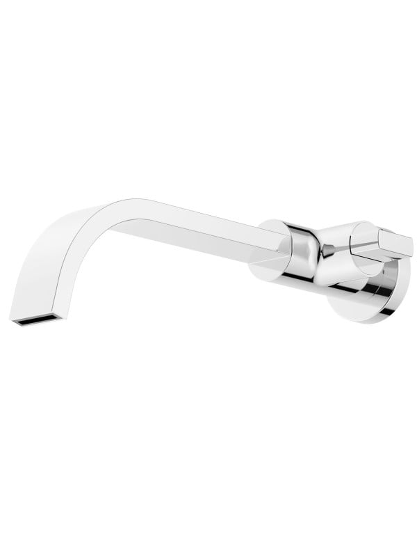 Torneira de Parede para Lavatorio de Banheiro com Bica Tubular Fluida e Alavanca Slim Acionamento Um Quarto de Volta Acabamento Cromado Brilhante Linha Flow Roca B5003F3CRB