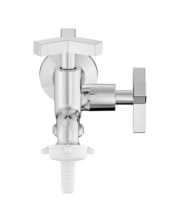 Torneira para Tanque e Maquina de Lavar de Parede com Dupla Saida e Cartucho Ceramico Linha Celite Roca Up Cromado B5014CLCRB