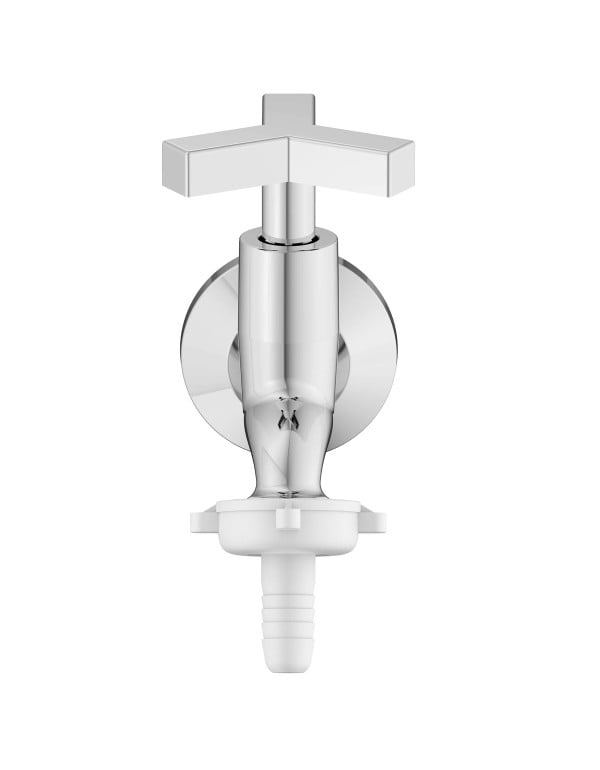 Torneira para Tanque e Jardim de Parede com Bico Uniao Plastico e Cartucho Ceramico Linha Celite Roca Up Cromado B5015CLCRB