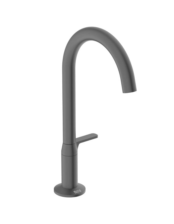 Torneira para Lavatorio de Mesa Bica Baixa com Cartucho Ceramico e Arejador Linha Celite Roca Design Preto Matte Black B5022CGR00