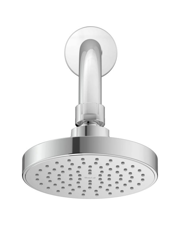 Chuveiro de Parede Formato Redondo com Crivo de Cento e Vinte Milimetros Articulado e Braço Cilindrico Acabamento Cromado Brilhante Linha Basic Roca B5026C7CRB