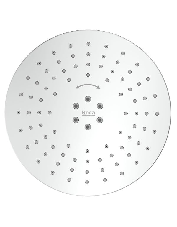 Chuveiro Ducha de Parede Redondo 200 mm 20 cm com Braco de Parede 2 Funcoes de Jato Seletor e Bicos Anti-calcario Linha Roca Flow Acabamento Cromado B5037F3CR0
