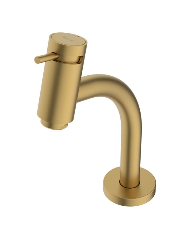 Torneira de Mesa para Lavatorio com Bica Baixa Acabamento Dourado Escovado Gold Matte Linha Basic Roca B5056C7R1B