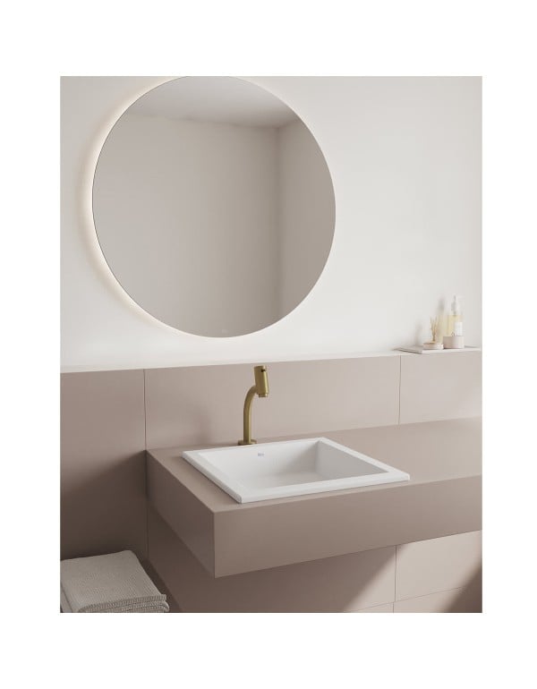 Torneira de Mesa para Lavatorio com Bica Baixa Acabamento Dourado Escovado Gold Matte Linha Basic Roca B5056C7R1B