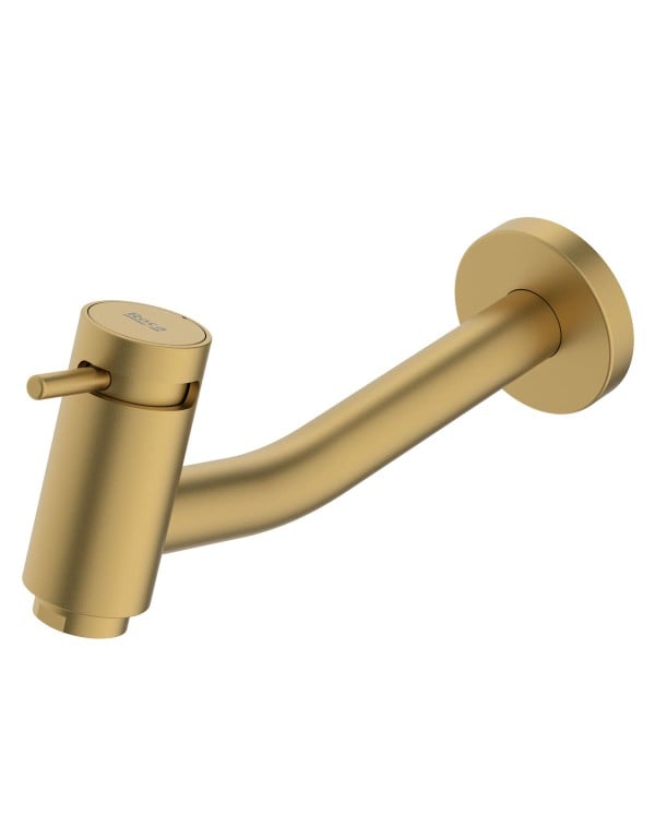 Torneira Para Lavatório De Parede Roca Basic Gold Matte B5057C7R1B