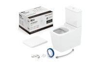 Kit completo de bacia com caixa acoplada, assento termofixo e itens de instalação Roca Inspira Square Branco C378723001
