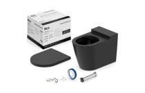 Kit Completo de Bacia Convencional Inspira Round Matte Black com Assento Termofixo Roca C378727002