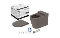 Kit Completo de Bacia Convencional Inspira Round Cafe com Assento Termofixo Roca C378727006