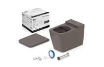 Kit Completo de Bacia Convencional Inspira Square Cafe com Assento Termofixo Roca C378727011