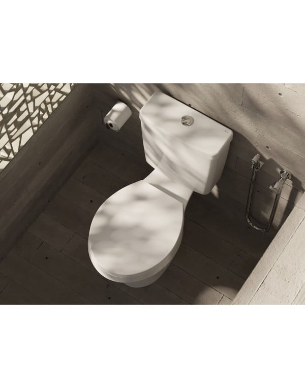 Kit de bacia com caixa, assento PP e complementos de instalação Roca Zip Plus Branco C399723000