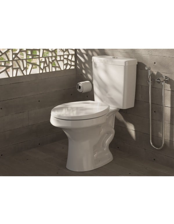 Kit de bacia com caixa, assento PP e complementos de instalação Roca Zip Plus Branco C399723000