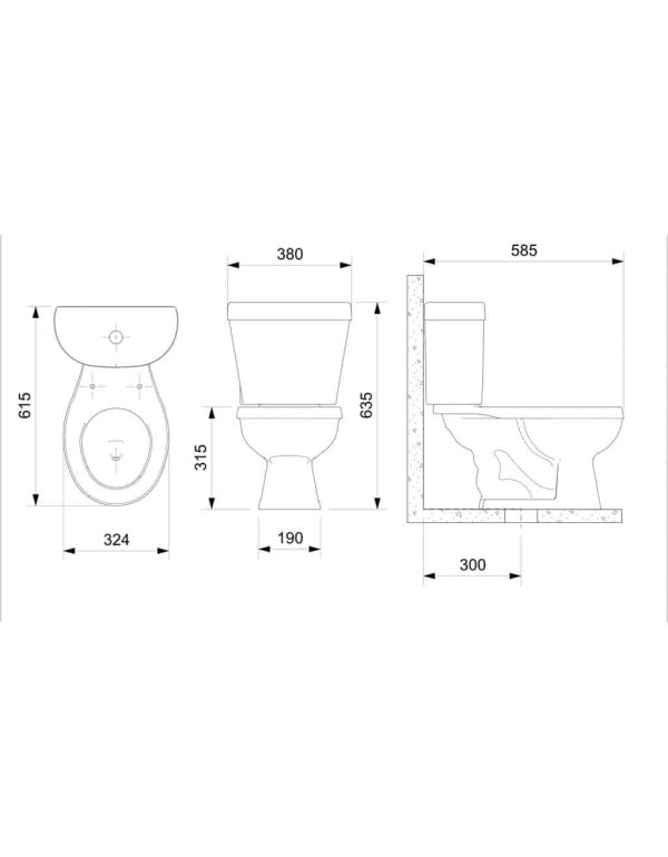 Kit Completo de Bacia Sanitaria Infantil com Caixa Acoplada Ecoflush 3 e 6 Litros Linha Celite Kids em Louca Branca com Assento e Kit de Instalacao 1087230010300