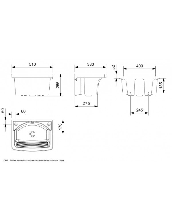 Tanque P Com Furo Apontado Sem Ladrão Celite Branco 1512630013300