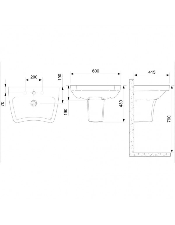 Coluna Suspensa Para Lavatório Celite Aloha/Riviera/Acesso Branco 1562020010300