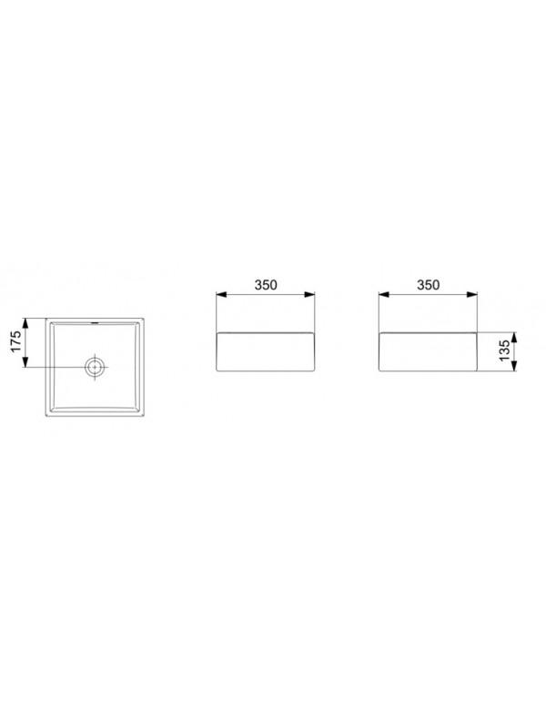 Cuba De Apoio 350X350 Sem Mesa Celite Basic Q5 Branco 1730490017300