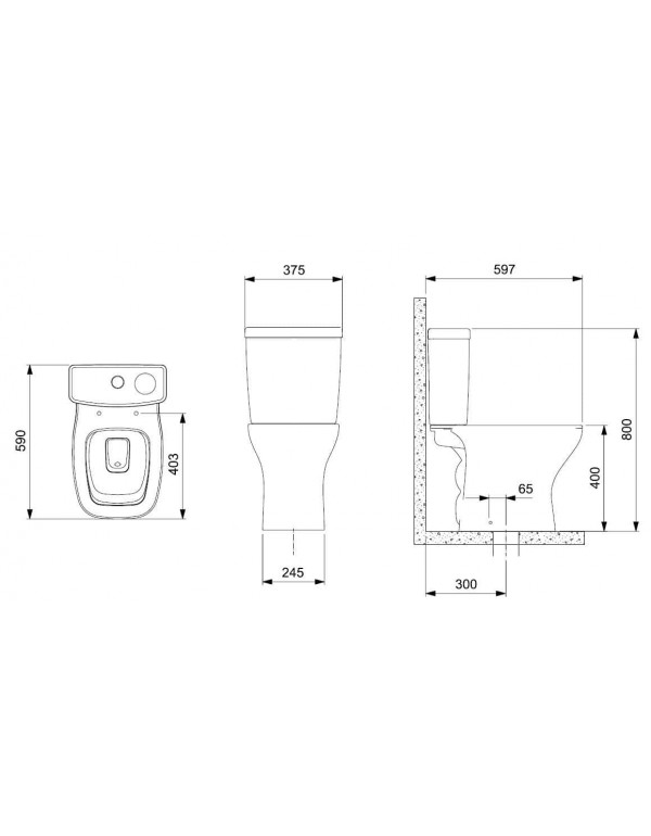 Bacia Para Caixa Acoplada Vip Branco 1973650010300