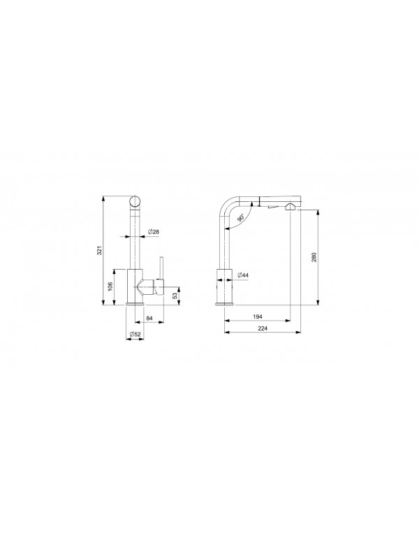 Monocomando Para Cozinha De Mesa Bica Extraível "L" Com 2 Funções Prática B5001F5CR0