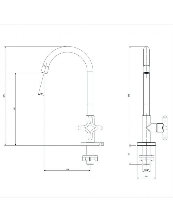 Torneira Para Lavatório De Mesa Bica Alta Celite Cross Cromado B5001F6CRB