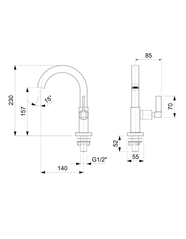 Torneira Para Lavatório De Mesa Bica Alta Celite Elite Cromado B5002C8CRB