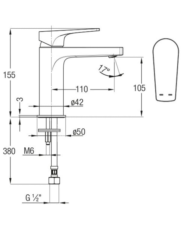 Monocomando Para Lavatorio De Mesa Bica Baixa Celite Noronha Cromado B5002CUCR0