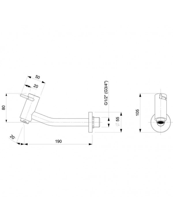 Torneira Para Lavatório De Parede Celite Basic Cromado B5003C7CRB