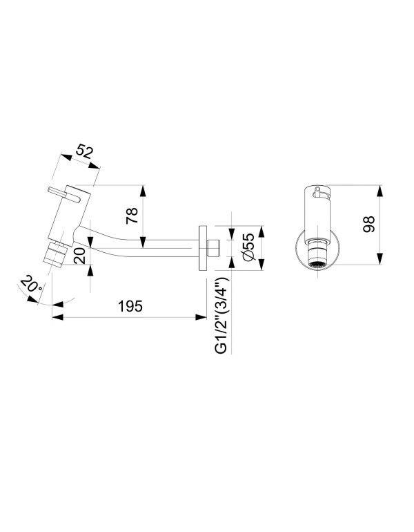 Torneira Para Cozinha De Parede Com Arejador Celite Basic Cromado B5005C7CRB