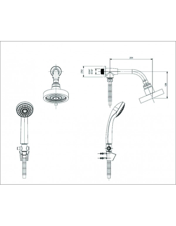 Chuveiro Redondo 120 Mm Com Sistema Autolimpante Com Desviador Celite Master Cromado B5007C6CR0