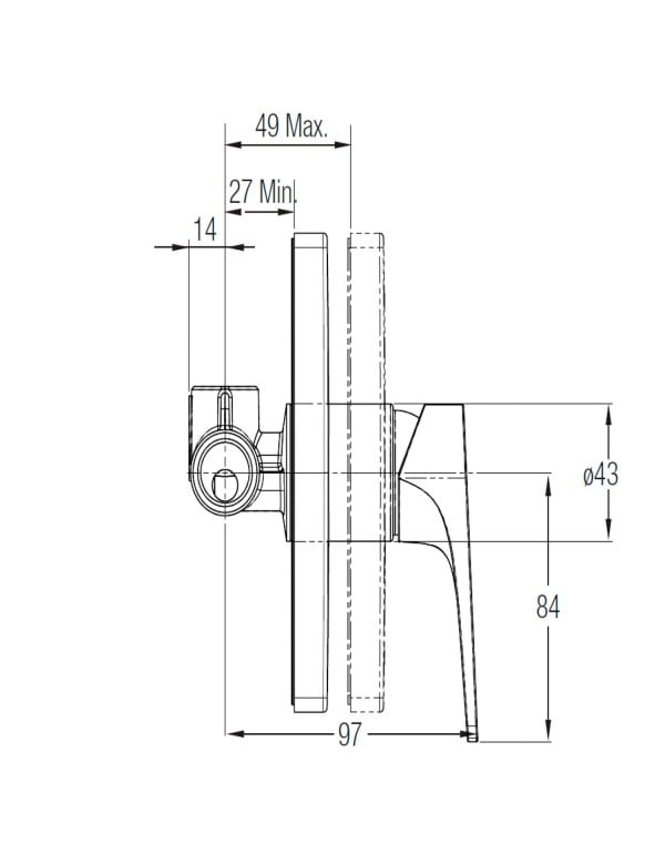 Base Para Monocomando De Banheira Ou Chuveiro Celite Noronha Ou Riviera B5007CUCR0