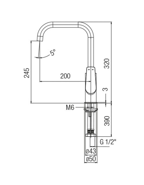 Monocomando Para Cozinha De Mesa Bica Alta Com Arejador Articulado Celite Noronha Cromado B5008CUCR0