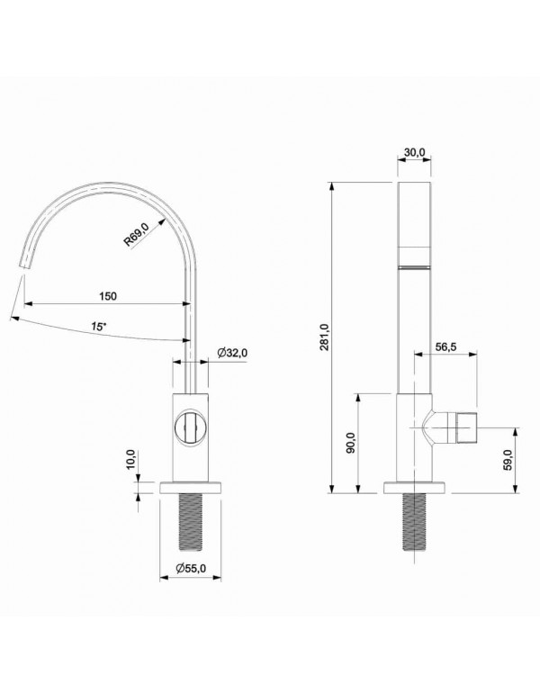 Torneira Para Lavatório De Mesa Bica Alta Celite Flow Rose Gold Matte B5021F3R2B