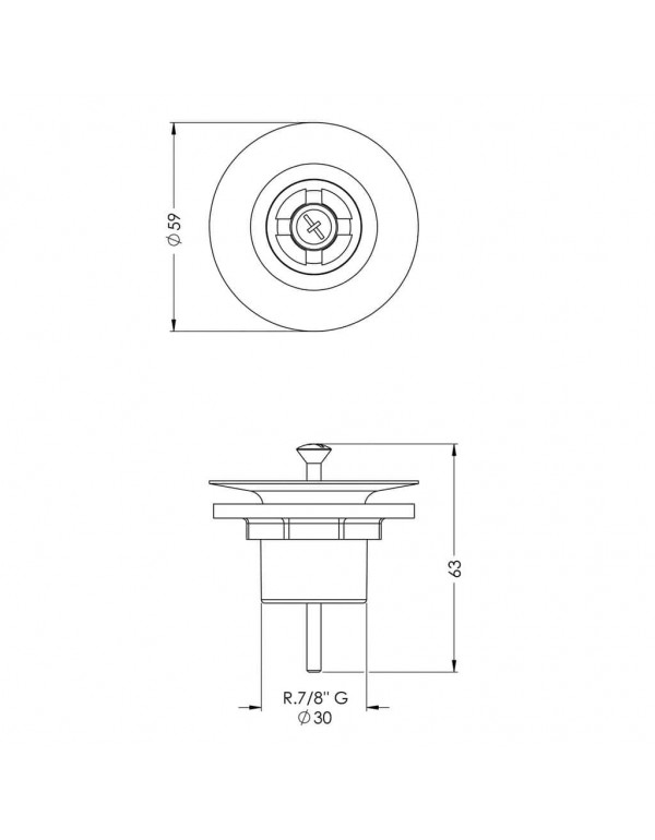 Válvula De Escoamento Universal Para Lavatório 7/8" Com Tampa Plástica Celite Cromado B5026C5CR3