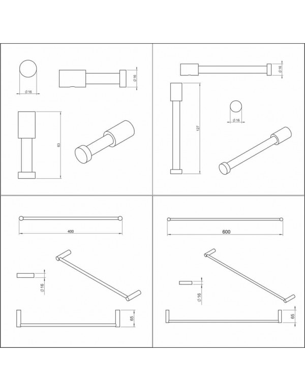 Kit De Acessórios 4 Peças Celite Flow Cromado B5038F3CR0