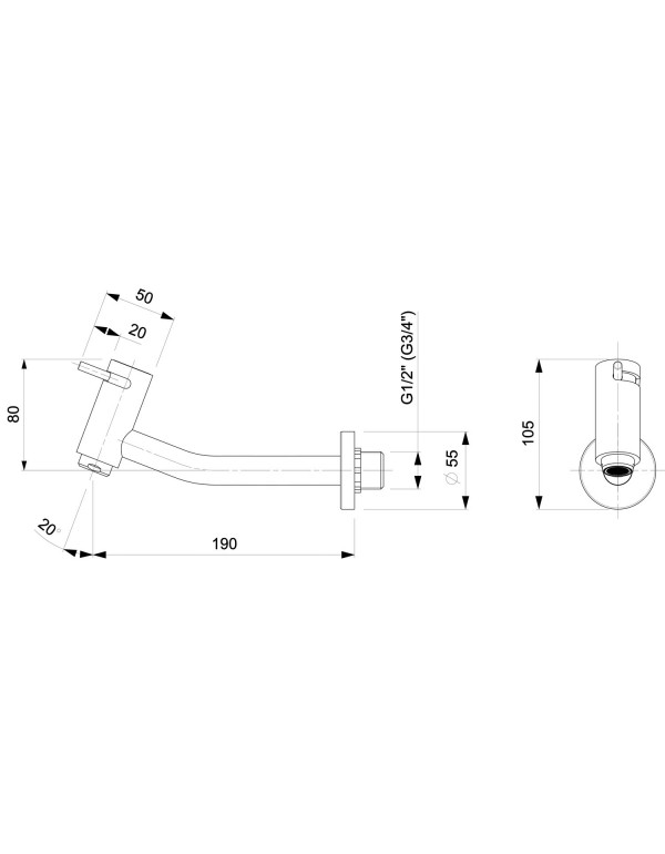 Torneira Para Lavatório De Parede Celite Basic Rose Gold B5047C7R2B