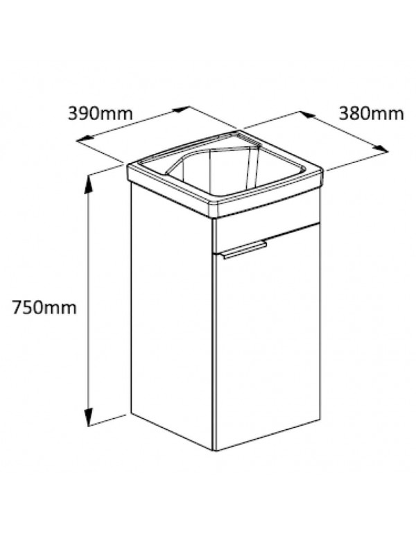 Kit Tanque PP Com Gabinete 75X38X39 Celite Branco B60000M370