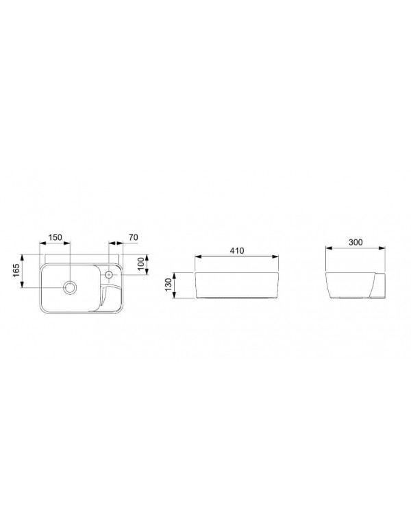 Lavatório de Apoio/Suspenso Incepa 41x30 cm Branco 1040360011100