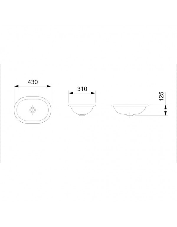 Cuba De Sobrepor/Embutir Oval 430X310 Roca Branco 1101450017100