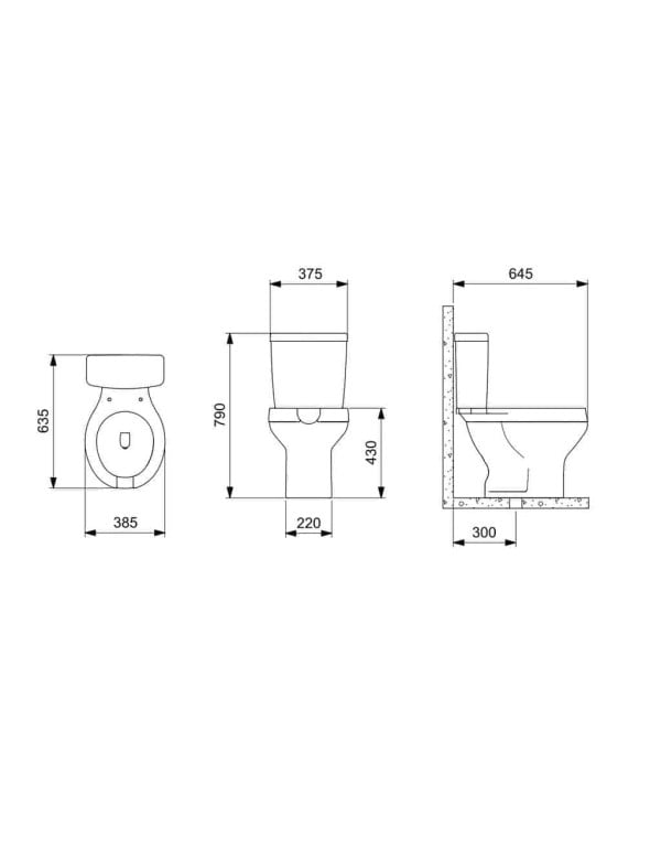 Kit Completo de Acessibilidade com Bacia de Abertura Frontal Caixa Acoplada Acionamento Lateral Assento e Itens de Instalação Linha Acesso Cor Branco Roca 1317230012100