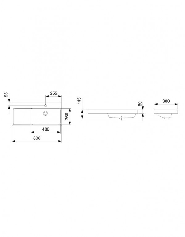 Cuba de Sobrepor Roca Optica L80 80x38 cm Branco A3270MF000