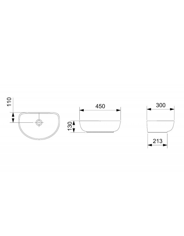Cuba De Apoio 450X300 mm Roca Optica EE45 Branco A327C10000