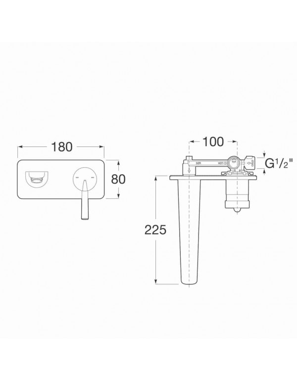 Base De Embutir Monocomando Para Lavatório De Parede Roca Insígnia A5252206CN