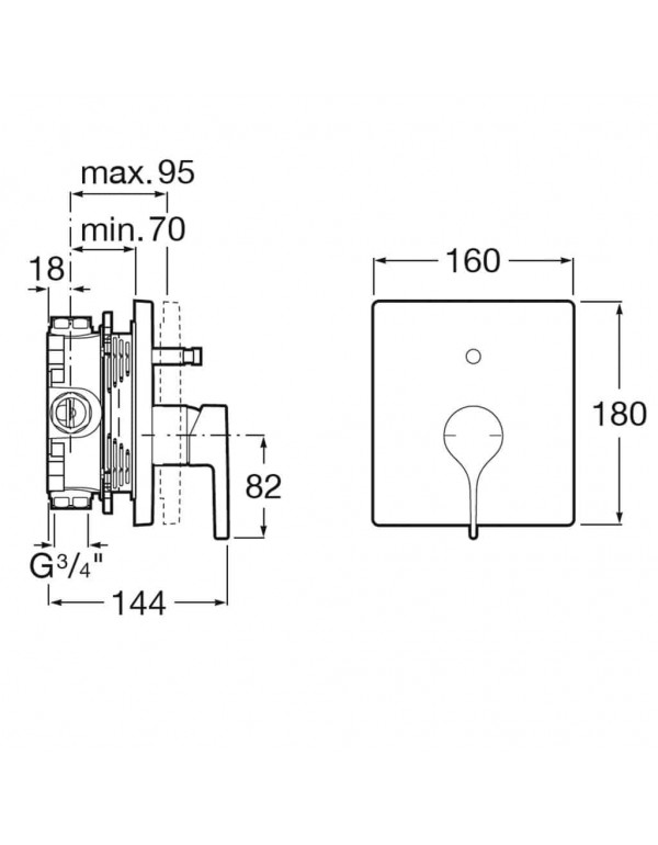 Acabamento Monocomando Banheira e Chuveiro Roca Insígnia Titanium Black A5A0B3ACNC