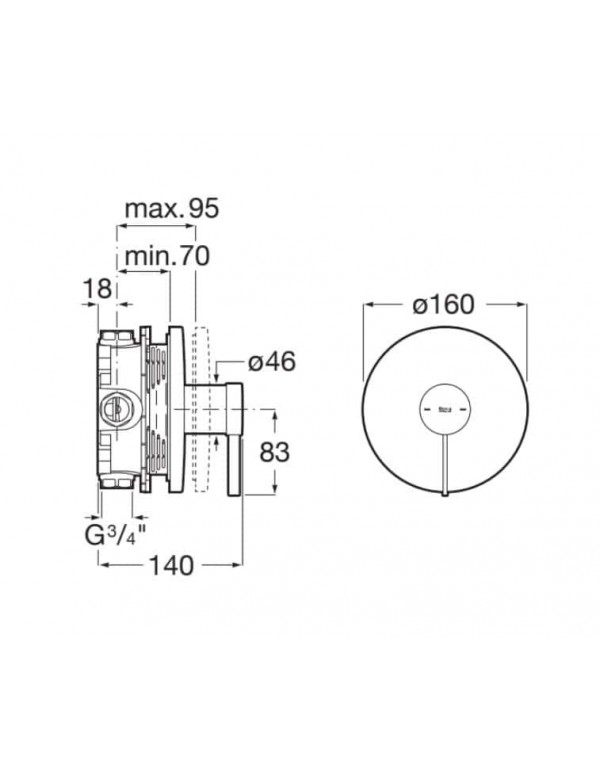 Acabamento Para Monocomando De Chuveiro Para Roca Ona Titanium Black A5A2B9ECN0