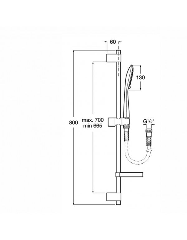 Ducha Manual 130mm 4 Funções com Barra Deslizante Roca Sensum Round Cromada A5B1407C0C